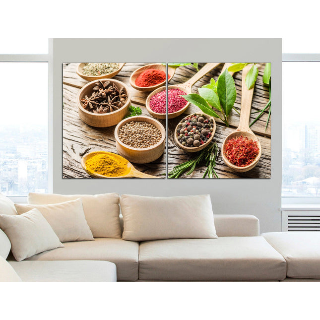 Spices canvas art Food art print Kitchen wall art Dining home decor Extra large art Spices wall decor Kitchen canvas print Large wall art