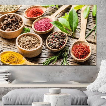 Spices canvas art Food art print Kitchen wall art Dining home decor Extra large art Spices wall decor Kitchen canvas print Large wall art