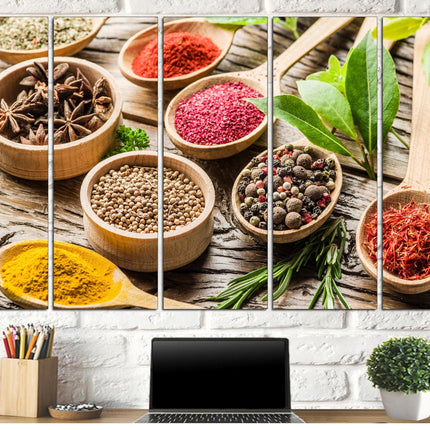 Spices canvas art Food art print Kitchen wall art Dining home decor Extra large art Spices wall decor Kitchen canvas print Large wall art