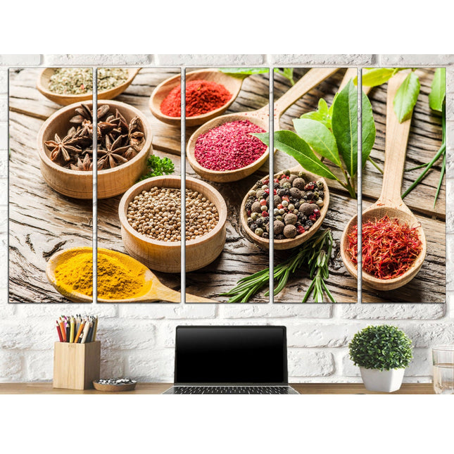 Spices canvas art Food art print Kitchen wall art Dining home decor Extra large art Spices wall decor Kitchen canvas print Large wall art