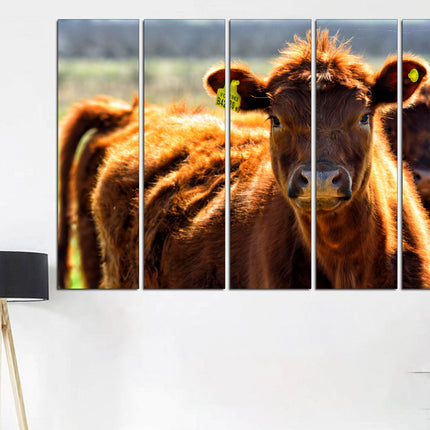 Farm wall art Cow decor Farm animal decor Texas home decor Kitchen wall art Cow print Farmer gift Multi-panel canvas Canvas art print