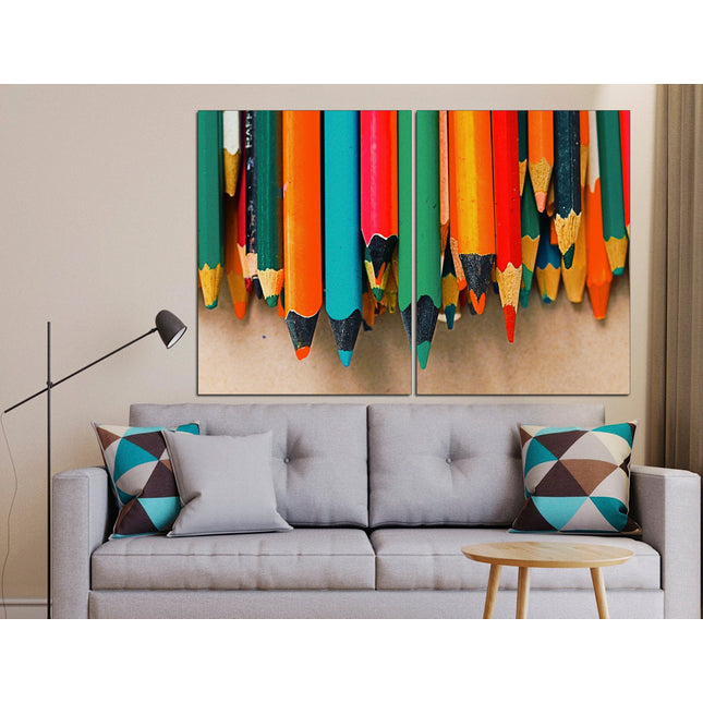 Pencil on canvas Trendy wall art Modern wall art Above bed art Pencil on canvas Colour pencils Original art print Holiday gift Art print