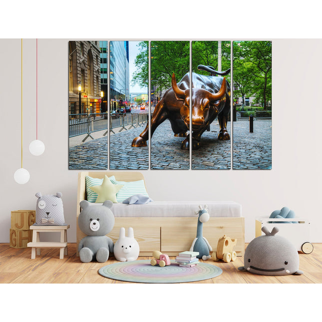Bull on canvas Motivational gift New York bull Wall street bull art Bull on canvas Extra large art Print canvas order Gifts for home