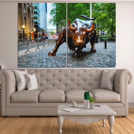 Bull on canvas Motivational gift New York bull Wall street bull art Bull on canvas Extra large art Print canvas order Gifts for home