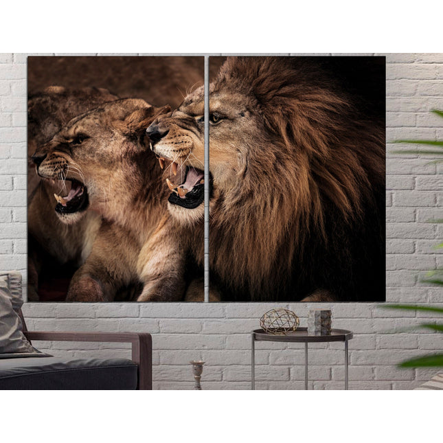 Lion poster African home decor Animal canvas Lion art seal Safari decor Lion pride decor Wildlife art Animal poster Lion wall art Lion head