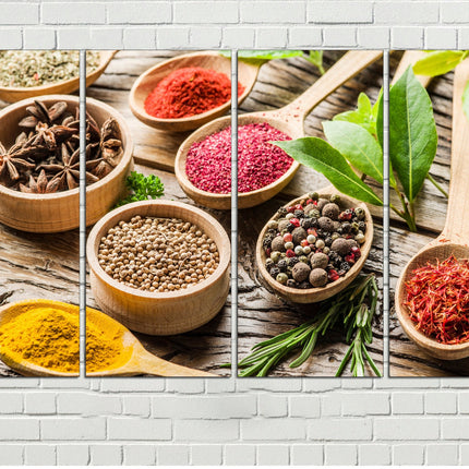 Spices canvas art Food art print Kitchen wall art Dining home decor Extra large art Spices wall decor Kitchen canvas print Large wall art