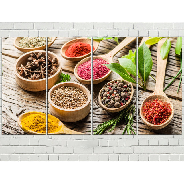 Spices canvas art Food art print Kitchen wall art Dining home decor Extra large art Spices wall decor Kitchen canvas print Large wall art