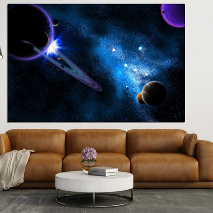 Extra large art Wood home decor Art of the universe Space art Galaxy wall art Universe poster Panet wall art Moon wall art apartment art