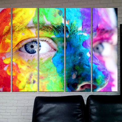 Art poster Living room wall art Wall art print Abstract bright art Color art print Vintage print Art poster Modern art Eyes on canvas