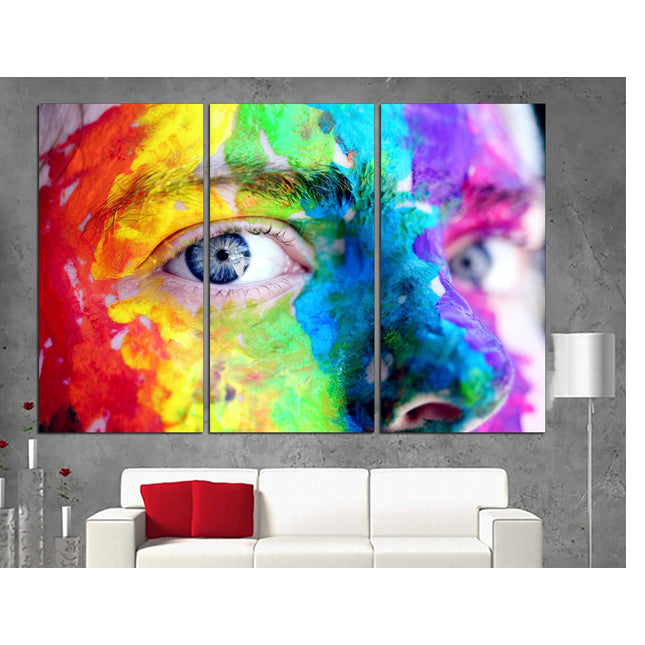 Art poster Living room wall art Wall art print Abstract bright art Color art print Vintage print Art poster Modern art Eyes on canvas