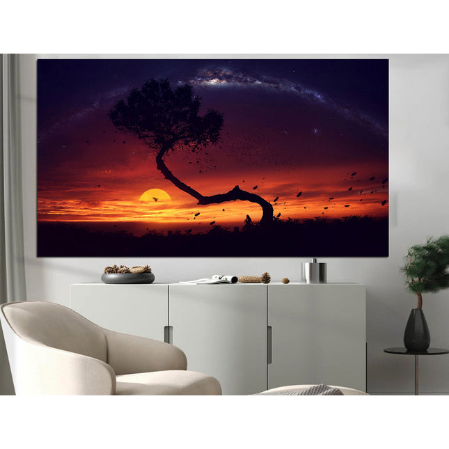 Africa wall decor Collage art Extra large print Collage wall prints Wood seal Sunset on canvas Africa art Large canvas art Landscape print