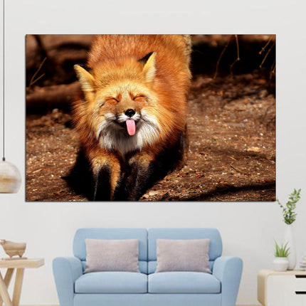Fox print Red fox on canvas Fox home decor Animal prints Color printed poster Nature art print Animal prints