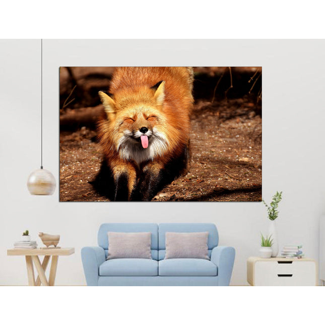 Fox print Red fox on canvas Fox home decor Animal prints Color printed poster Nature art print Animal prints