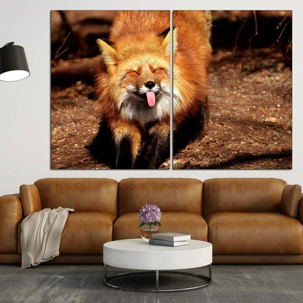 Fox print Red fox on canvas Fox home decor Animal prints Color printed poster Nature art print Animal prints