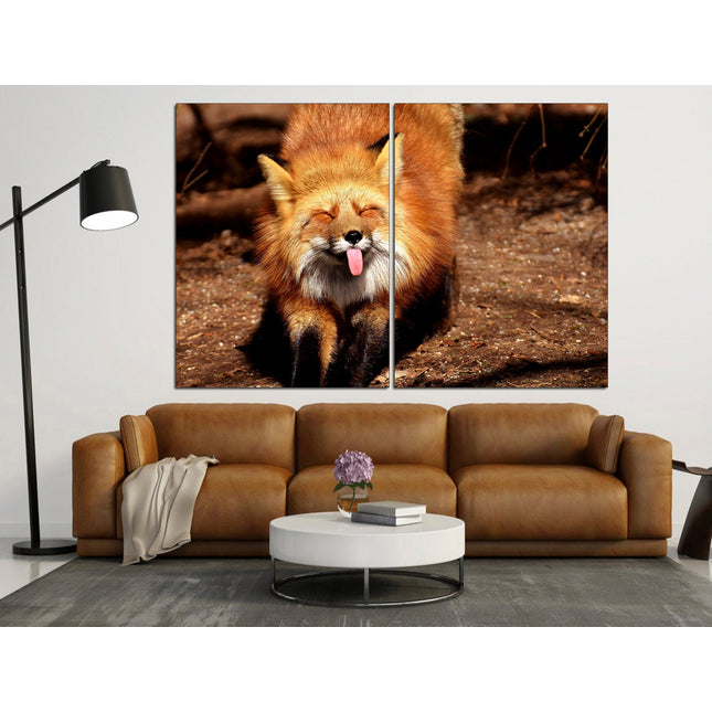 Fox print Red fox on canvas Fox home decor Animal prints Color printed poster Nature art print Animal prints