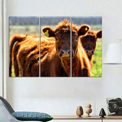 Farm wall art Cow decor Farm animal decor Texas home decor Kitchen wall art Cow print Farmer gift Multi-panel canvas Canvas art print
