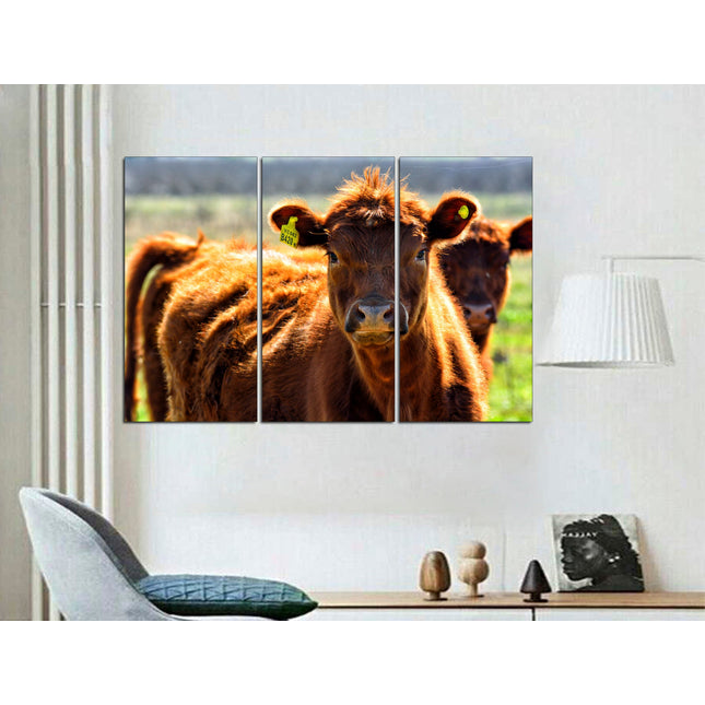 Farm wall art Cow decor Farm animal decor Texas home decor Kitchen wall art Cow print Farmer gift Multi-panel canvas Canvas art print