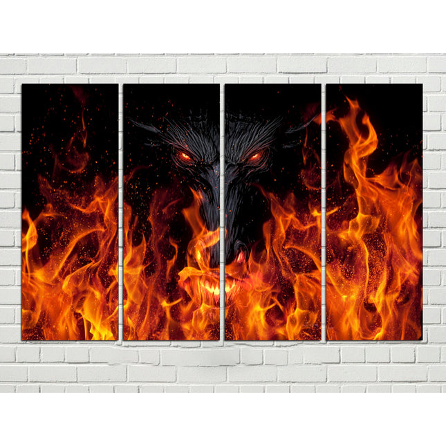 Contemporary art Trendy wall art Street art on canvas Modern wall art Contemporary print Above bed art Fire on canvas Dragon drawing