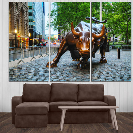 Bull on canvas Motivational gift New York bull Wall street bull art Bull on canvas Extra large art Print canvas order Gifts for home