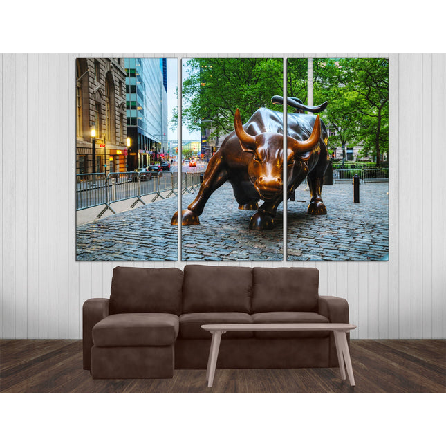 Bull on canvas Motivational gift New York bull Wall street bull art Bull on canvas Extra large art Print canvas order Gifts for home