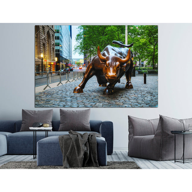 Bull on canvas Motivational gift New York bull Wall street bull art Bull on canvas Extra large art Print canvas order Gifts for home