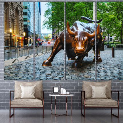 Bull on canvas Motivational gift New York bull Wall street bull art Bull on canvas Extra large art Print canvas order Gifts for home