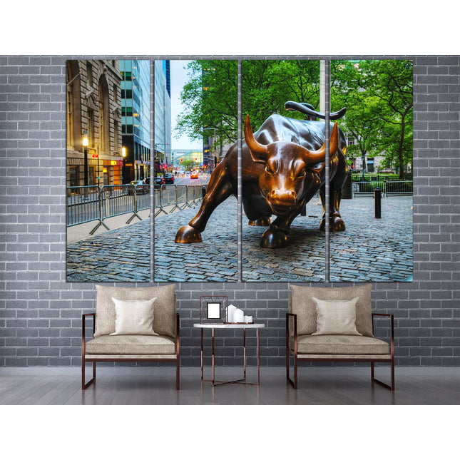 Bull on canvas Motivational gift New York bull Wall street bull art Bull on canvas Extra large art Print canvas order Gifts for home