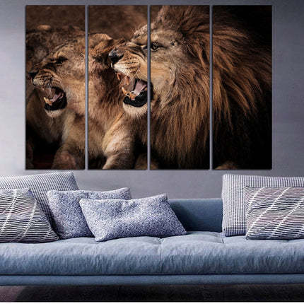 Lion poster African home decor Animal canvas Lion art seal Safari decor Lion pride decor Wildlife art Animal poster Lion wall art Lion head