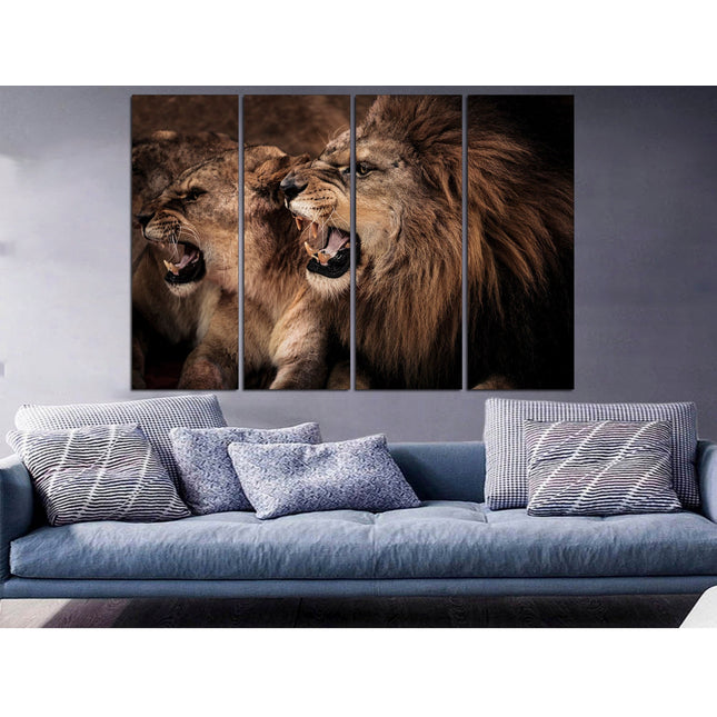 Lion poster African home decor Animal canvas Lion art seal Safari decor Lion pride decor Wildlife art Animal poster Lion wall art Lion head