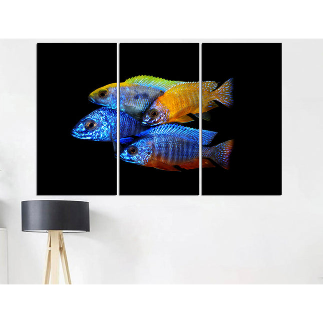Fish wall art Big poster Colored fish One of a kind Fish wall art Aquarium art Tropical fish Modern art print Luxury wall art Fish on canvas