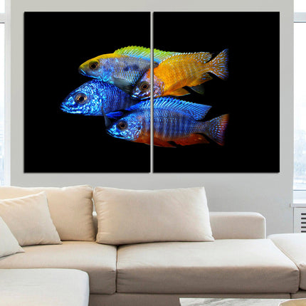 Fish wall art Big poster Colored fish One of a kind Fish wall art Aquarium art Tropical fish Modern art print Luxury wall art Fish on canvas