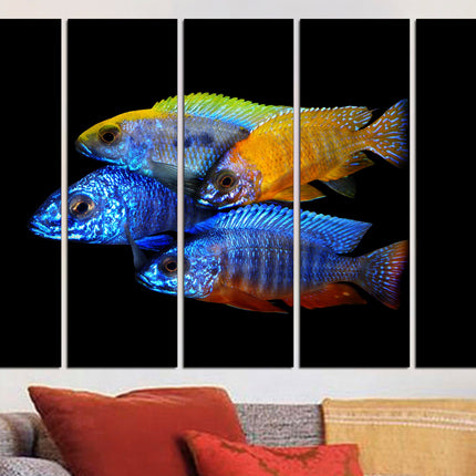 Fish wall art Big poster Colored fish One of a kind Fish wall art Aquarium art Tropical fish Modern art print Luxury wall art Fish on canvas