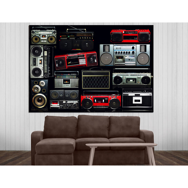 Boombox radio art Modern art Color art print Vintage print Musical canvas Canvas handmade One of a kind Bright canvas wall Modern wall art
