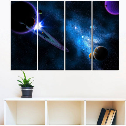 Extra large art Wood home decor Art of the universe Space art Galaxy wall art Universe poster Panet wall art Moon wall art apartment art