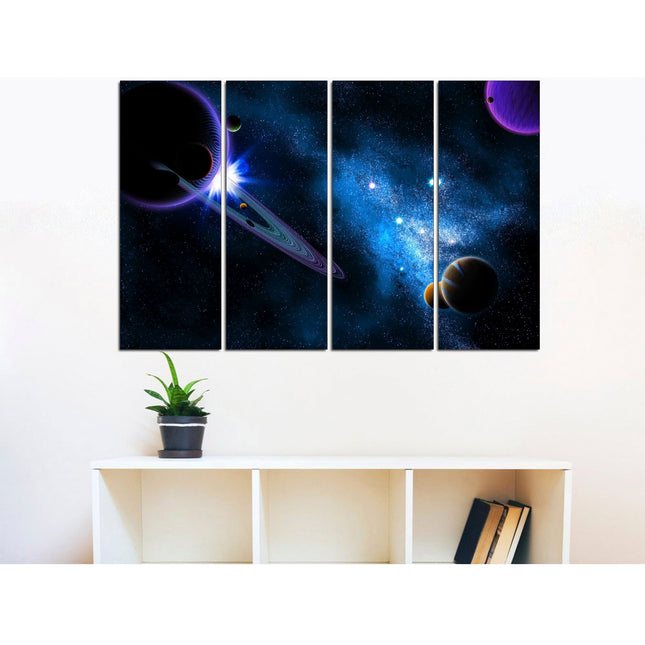 Extra large art Wood home decor Art of the universe Space art Galaxy wall art Universe poster Panet wall art Moon wall art apartment art
