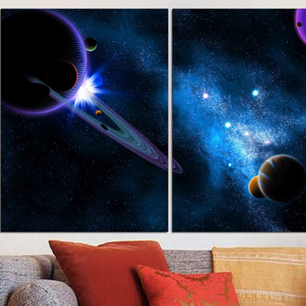 Extra large art Wood home decor Art of the universe Space art Galaxy wall art Universe poster Panet wall art Moon wall art apartment art