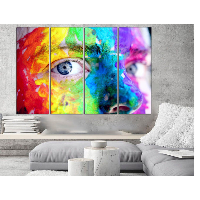 Art poster Living room wall art Wall art print Abstract bright art Color art print Vintage print Art poster Modern art Eyes on canvas
