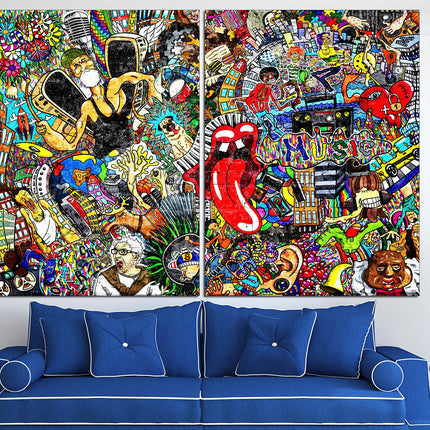 Graffiti street art Contemporary print Trendy wall art Street art on canvas Modern wall art Urban wall art Modern art canvas Decorative art