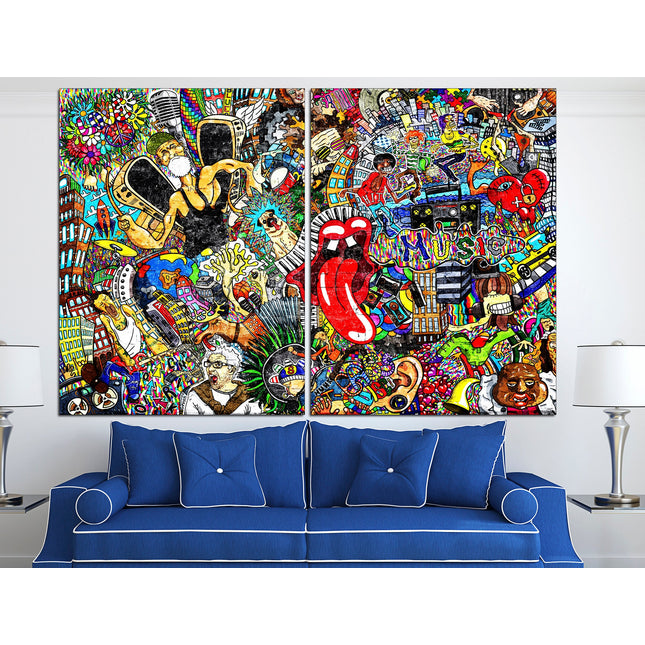 Graffiti street art Contemporary print Trendy wall art Street art on canvas Modern wall art Urban wall art Modern art canvas Decorative art