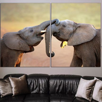 Elephant on canvas Big poster Wldlife art Elephant on canvas Safari Elephant wall art African home decor Indian elephant Canvas wild africa