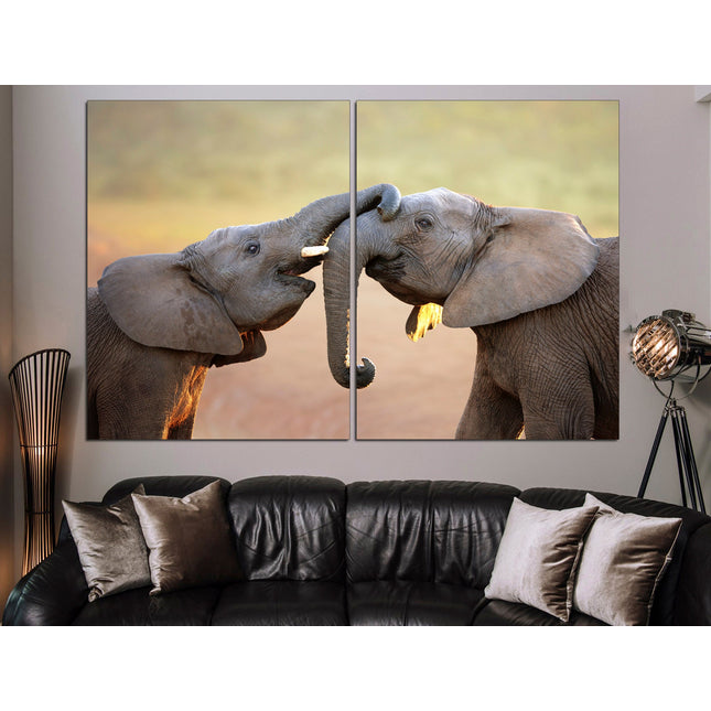 Elephant on canvas Big poster Wldlife art Elephant on canvas Safari Elephant wall art African home decor Indian elephant Canvas wild africa