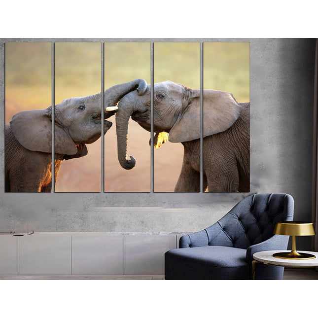 Elephant on canvas Big poster Wldlife art Elephant on canvas Safari Elephant wall art African home decor Indian elephant Canvas wild africa