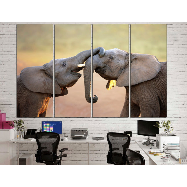 Elephant on canvas Big poster Wldlife art Elephant on canvas Safari Elephant wall art African home decor Indian elephant Canvas wild africa