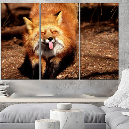 Fox print Red fox on canvas Fox home decor Animal prints Color printed poster Nature art print Animal prints