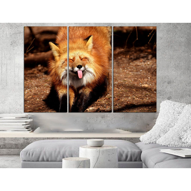 Fox print Red fox on canvas Fox home decor Animal prints Color printed poster Nature art print Animal prints