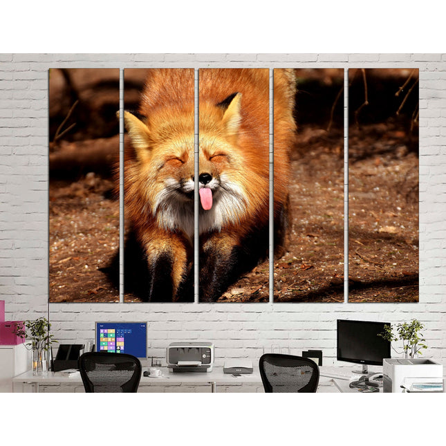 Fox print Red fox on canvas Fox home decor Animal prints Color printed poster Nature art print Animal prints