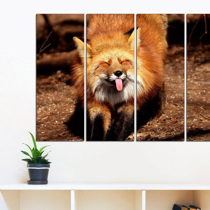 Fox print Red fox on canvas Fox home decor Animal prints Color printed poster Nature art print Animal prints
