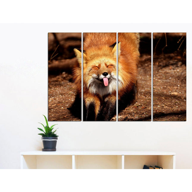 Fox print Red fox on canvas Fox home decor Animal prints Color printed poster Nature art print Animal prints