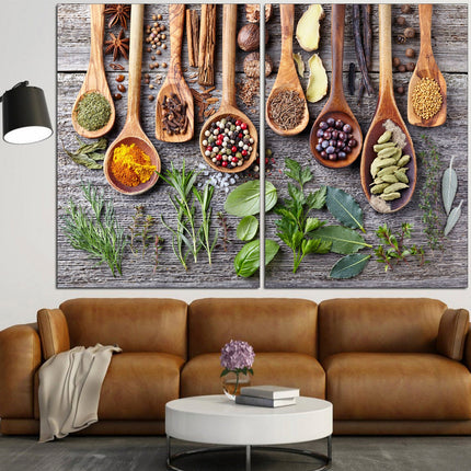Modern art Color art print Modern wall art Color palette Vintage print Bright canvas wall One of a kind Spices on canvas Herbs and spices