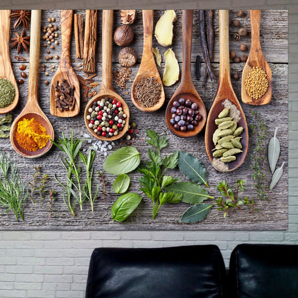 Modern art Color art print Modern wall art Color palette Vintage print Bright canvas wall One of a kind Spices on canvas Herbs and spices